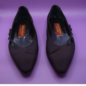 Andrea Pfister Couture Purple Silk Flat Shoes - 37 / 7